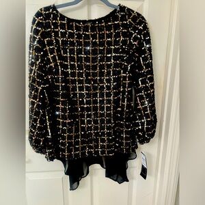 MSK Black and GoldSequins with a Chiffon back.